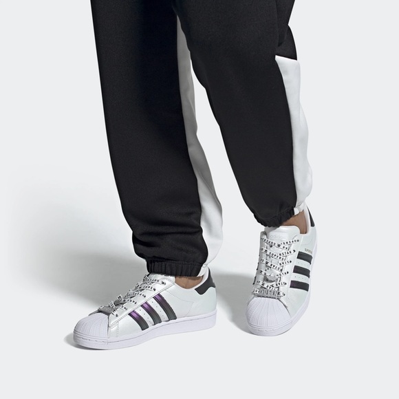 Adidas Superstar White Black Metallic Purple Jewel - Picture 2 of 9